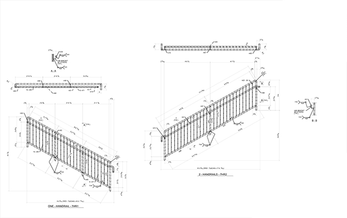 Structural Steel Railing Drawings Examples