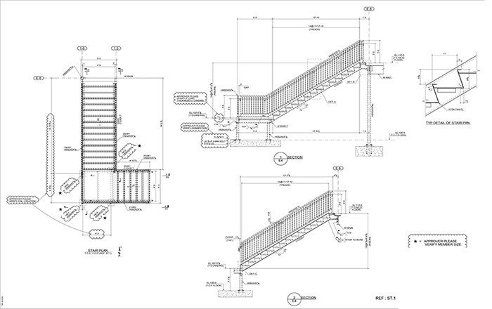Steel Sample Drawings Stair Case Examples