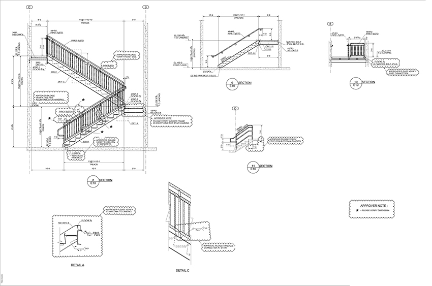 Stair Railing CAD Details MDS Structural Steel Drawings  Examples Project Pg4