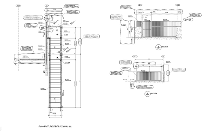 Detailing Drawing Stair Railing Gate 01