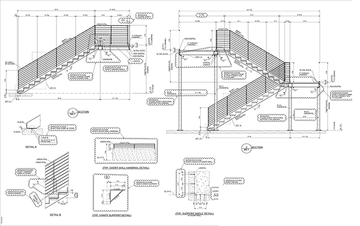 Steel Stair Details MultiLine Rails 01
